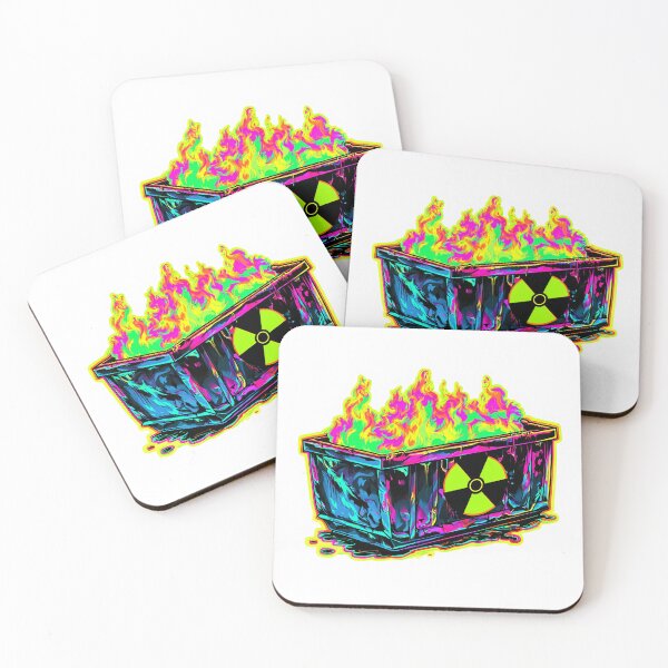Item preview, Neon Radioactive Dumpster Fire Sticker – Toxic Meme Chaos Decal designed and sold by Line Designs By Duck.