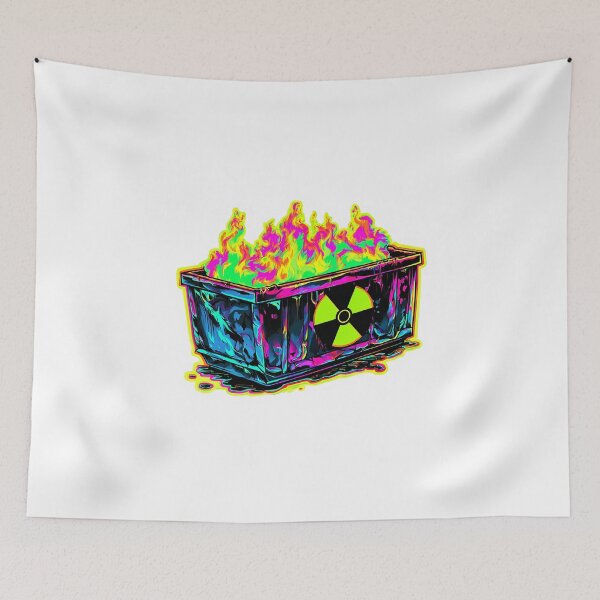 Item preview, Neon Radioactive Dumpster Fire Sticker – Toxic Meme Chaos Decal designed and sold by Line Designs By Duck.