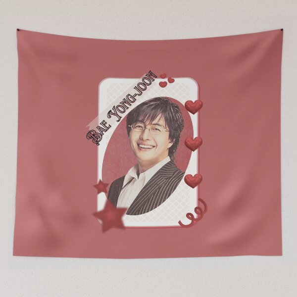 Item preview, Bae Yong-joon (배용준) Kpop Solo Artist Card Red Aesthetic Collage Design designed and sold by AJUNICE STUDIO.