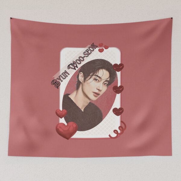 Item preview, Byun Woo-seok (변우석) Kpop Solo Artist Card Red Aesthetic Collage Design designed and sold by AJUNICE STUDIO.