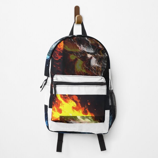 Item preview, Black, white ablaze and moist skull designed and sold by Gwecse.