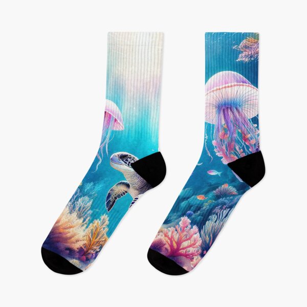 Item preview, Colorful Sea Turtle and Jellyfish designed and sold by MystAvalon.
