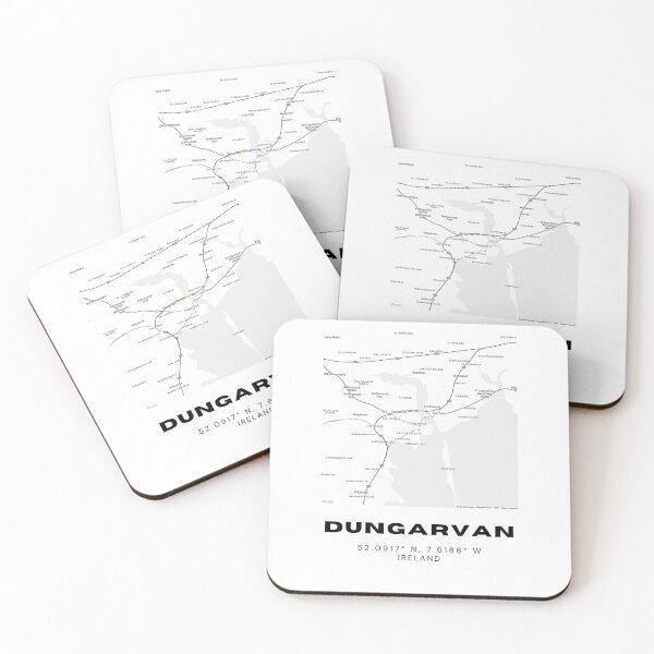 Item preview, Dungarvan Ireland Map Print | Minimalist Town Poster designed and sold by RM-Journey.
