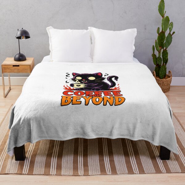 Item preview, Creepy Zombie Cat Coffee Design – Funny Horror Gothic Kitty Artwork in Neon Purple designed and sold by Bored Duck.