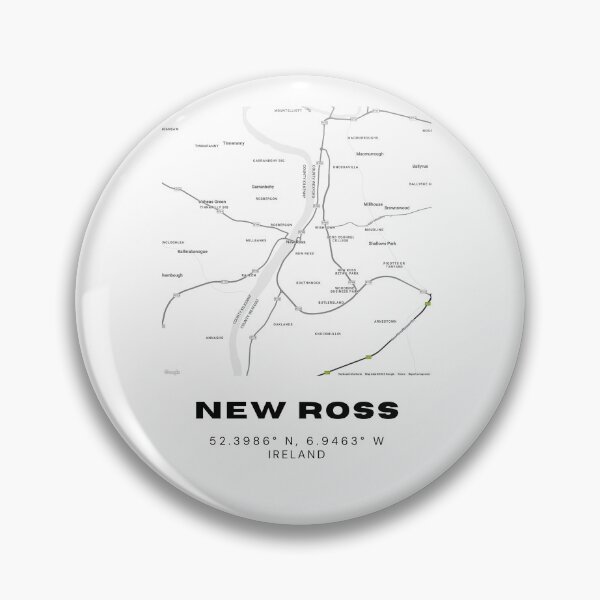 Item preview, New Ross Ireland Map Print | Modern Minimalist Wall Art designed and sold by RM-Journey.