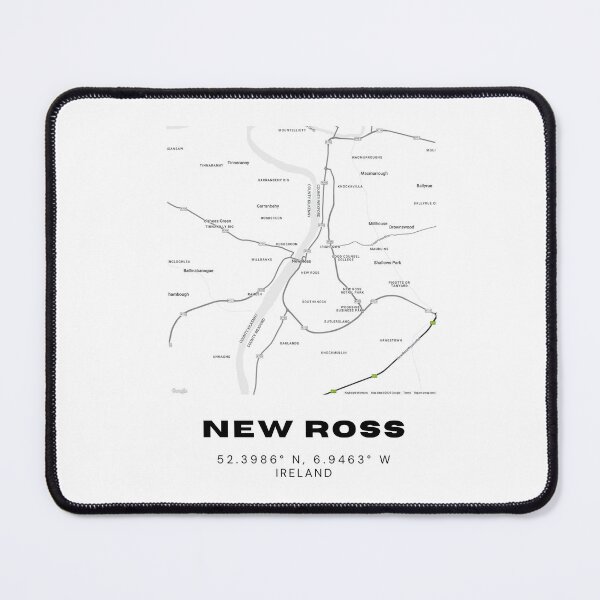Item preview, New Ross Ireland Map Print | Modern Minimalist Wall Art designed and sold by RM-Journey.