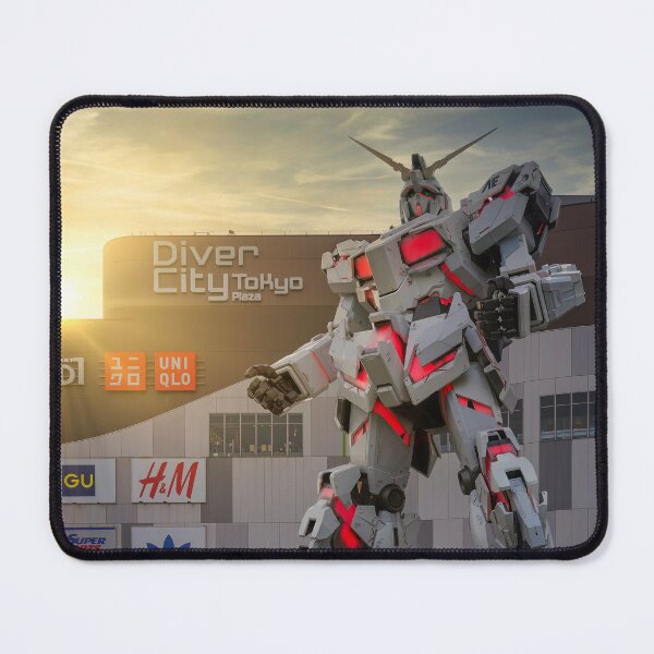Item preview, Unicorn gundam statue at divercity tokyo plaza during sunset in odaiba, japan. designed and sold by AKIBATTIRE.