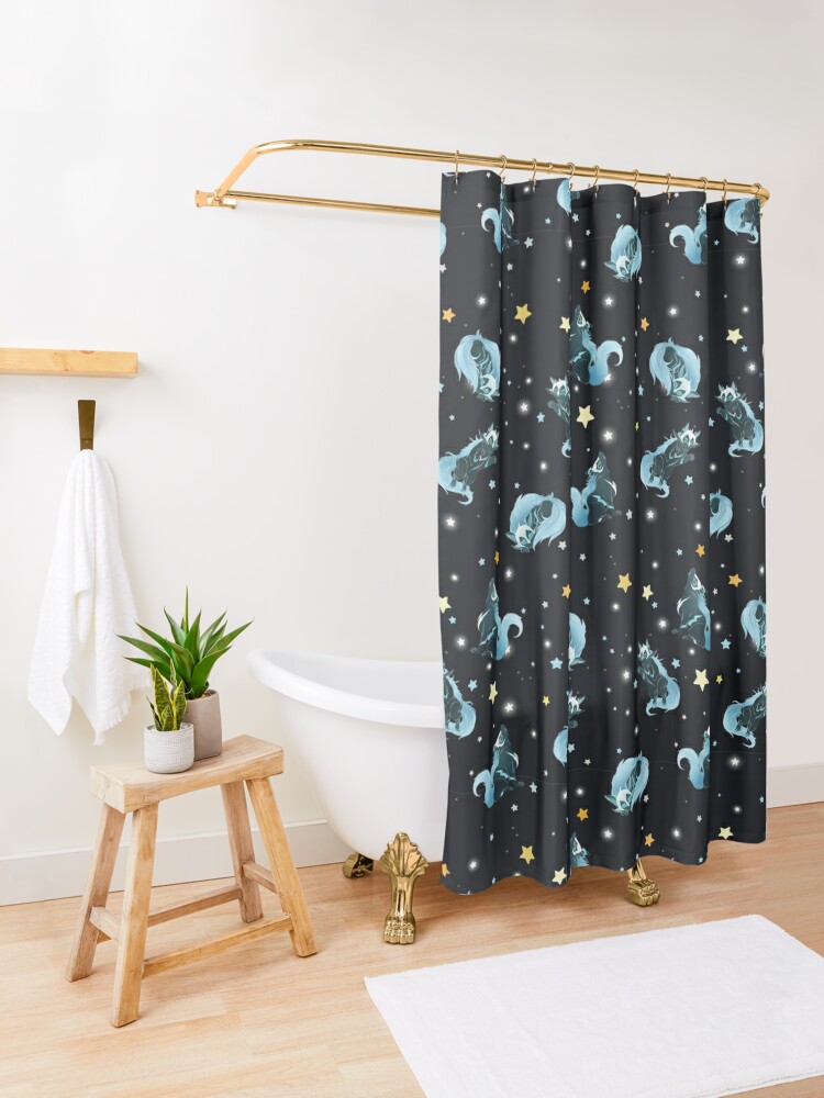Alternate view of Cosmic Wolf Shower Curtain
