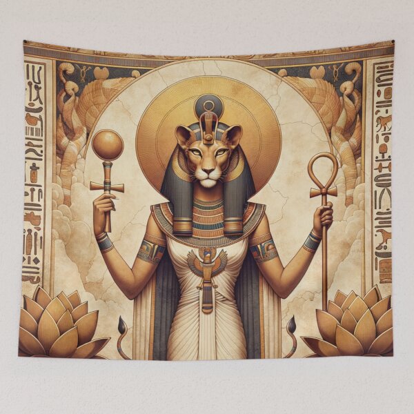 Item preview, Sekhmet Lioness Goddess of Egypt | Fierce Divine Warrior | Mythology Spiritual Artwork designed and sold by AnalajiaDesigns.