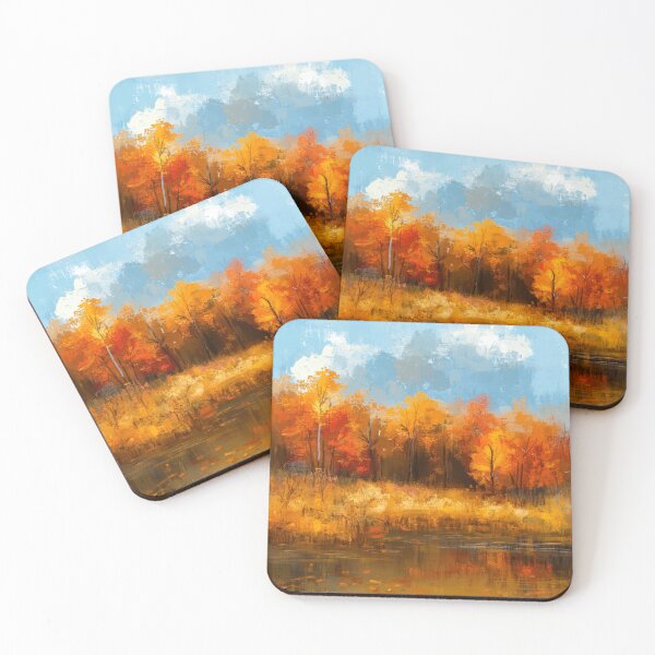Item preview, Autumn Abstract Trees By Lake In Fall Colors designed and sold by DEC02.