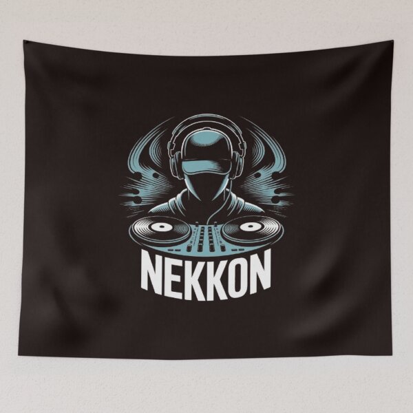Item preview, DJ NEKKON Music Design – Cool Turntable & Headphones Illustration for EDM, Hip Hop, and Party Lovers designed and sold by dortmond.