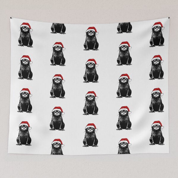 Item preview, Otter in a Christmas Hat designed and sold by JollyCritters.