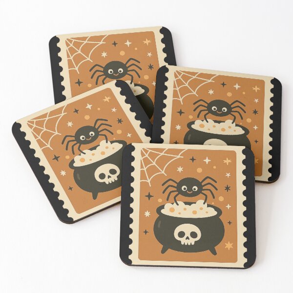 Item preview, Spider & Poison Cauldron Spooky Halloween Scene Stamp designed and sold by Sturdust.