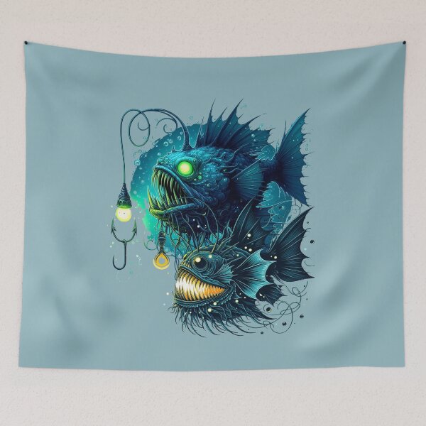 Item preview, Glowing Anglerfish in the Deep Sea designed and sold by Szpaku desart .