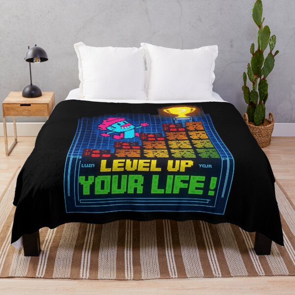 Item preview, Level Up Your Life Retro Gaming Trophy Pixel Art Motivational designed and sold by CreativeVisionsHub.