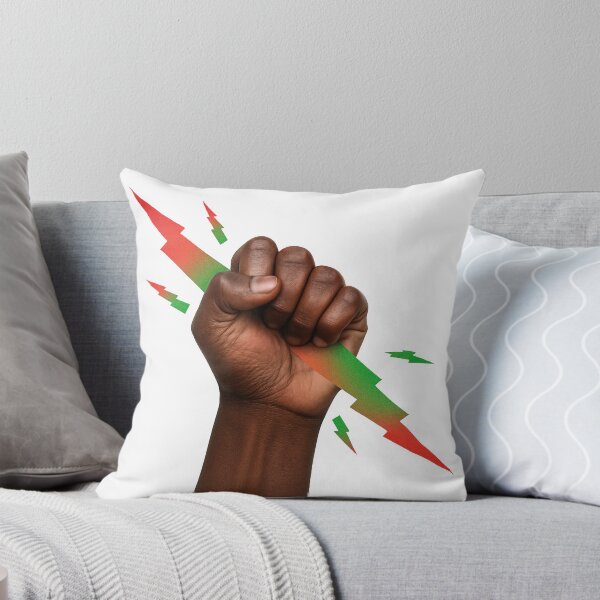Item preview, Black fist with red & green sparks, power, resistance, electricity, rebellion, protest art, energy, revolution, thunder, strength symbol. designed and sold by Nerdy-Tees.