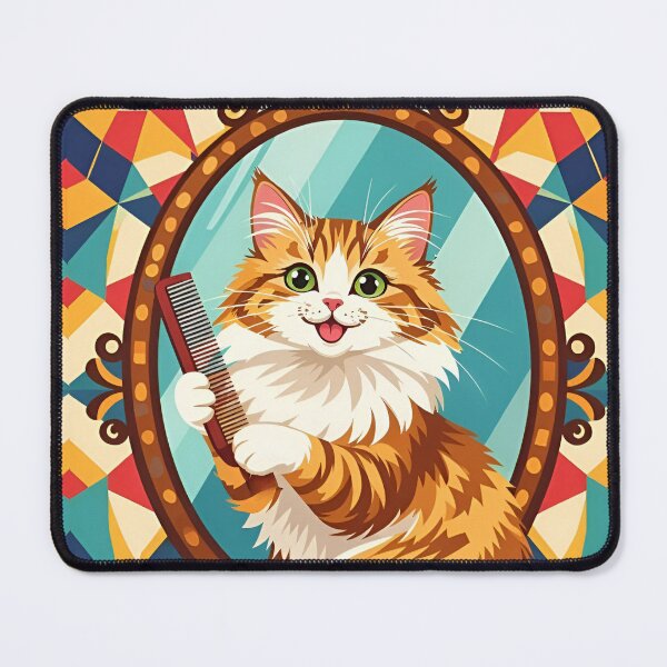 Item preview, Flirty Cat with Comb and Mirror designed and sold by Ciervo Primavera.