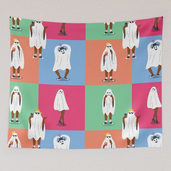 Item preview, african ghost halloween colorblock ghouls funny designed and sold by Gossip Rag.
