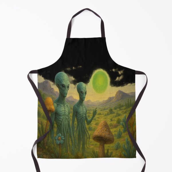 Item preview, Surreal Alien Explorers in Strange World with Green Sun and Giant Plants designed and sold by S-Dstyle.