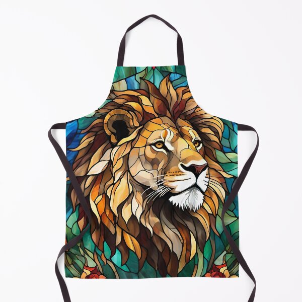 Item preview, Multicolored Stained Glass Window with Lion's Face designed and sold by Ciervo Primavera.