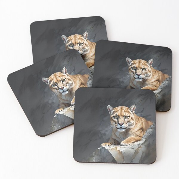 Item preview, Puma Behind the Rocks Hunting at Night designed and sold by Ciervo Primavera.