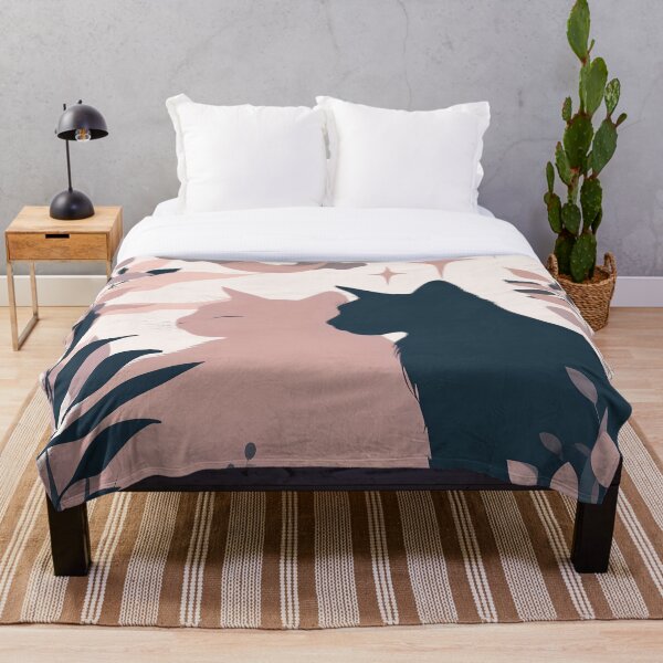 Item preview, Cat Silhouettes Under Moonlight Pink and Dark Blue designed and sold by Ciervo Primavera.