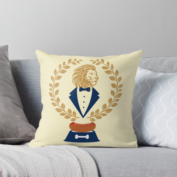 Item preview, Victorious Lion Between Laurel Wreaths Eating Hot Dog designed and sold by Ciervo Primavera.