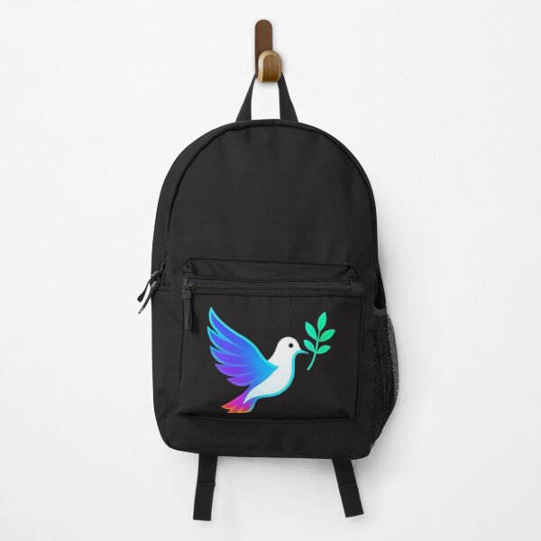 Item preview, Colorful Peace Dove – Modern Olive Branch Logo for Black T-shirt designed and sold by StudioKarim.