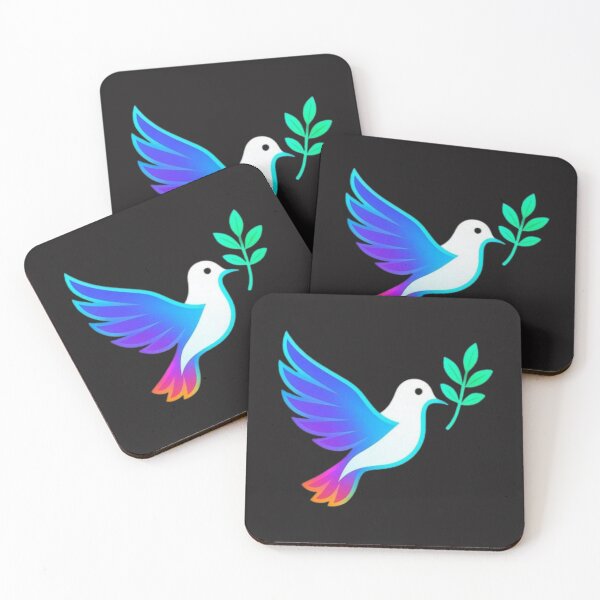 Item preview, Colorful Peace Dove – Modern Olive Branch Logo for Black T-shirt designed and sold by StudioKarim.