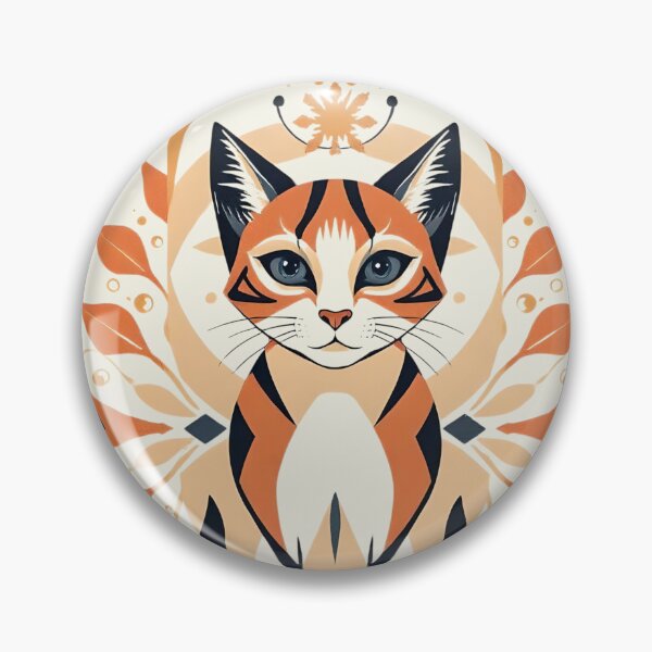 Item preview, Geometric Art With Deep Gray And Orange Cat designed and sold by Ciervo Primavera.