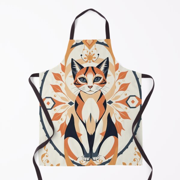 Item preview, Geometric Art With Deep Gray And Orange Cat designed and sold by Ciervo Primavera.