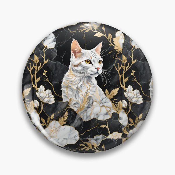 Item preview, Black Marbling With White Cat designed and sold by Ciervo Primavera.