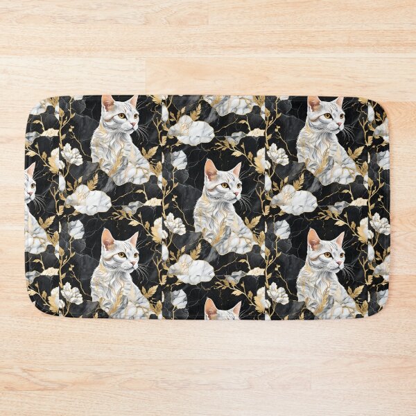 Item preview, Black Marbling With White Cat designed and sold by Ciervo Primavera.