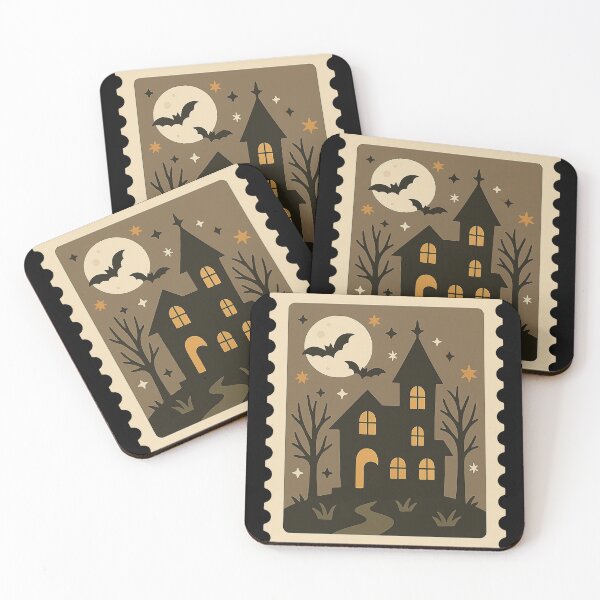 Item preview, Moonlit Haunted Mansion Halloween Stamp designed and sold by Sturdust.