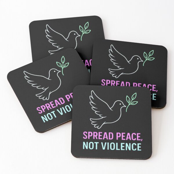 Item preview, Spread Peace, Not Violence – Dove and Olive Branch Logo designed and sold by StudioKarim.