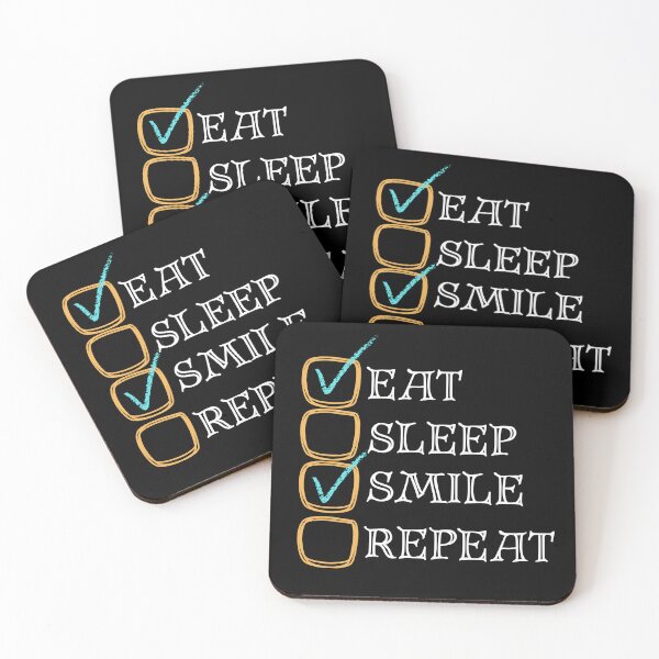Item preview, Eat Sleep Smile Repeat – Funny Quote designed and sold by Bawek85Designs.