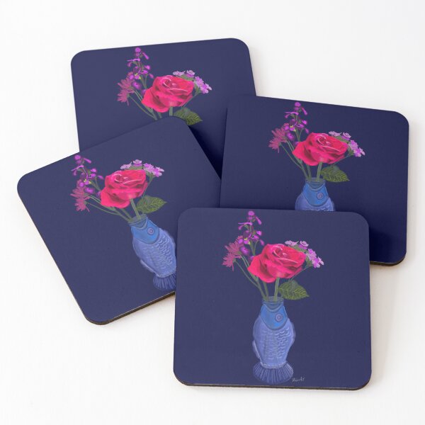 Item preview, Fish Vase Illustration-Navy designed and sold by deblevart.