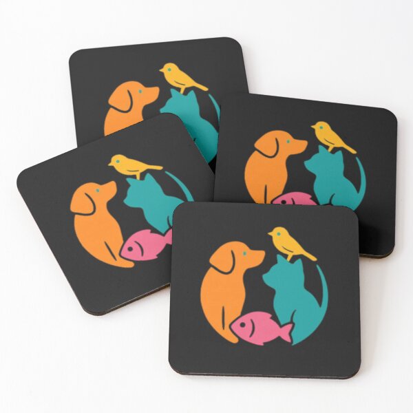 Item preview, Cute Animal Silhouette Logo – Dog, Cat, Bird & Fish Circle Design designed and sold by StudioKarim.