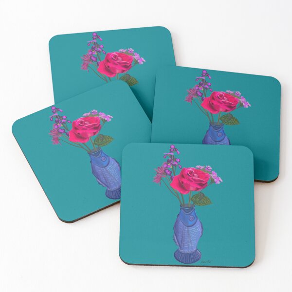 Item preview, Fish Vase Illustration-Teal designed and sold by deblevart.
