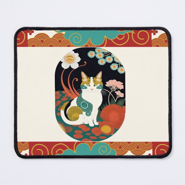 Item preview, Mottled Cat With Spirals In A Garden designed and sold by Ciervo Primavera.