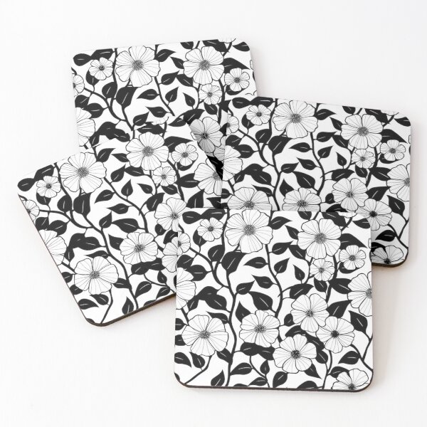Item preview, black and white flower pattern designed and sold by pksart1.
