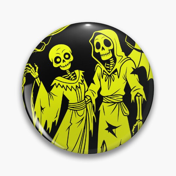 Item preview, Gothic Skeleton Couple Illustration – Neon Yellow Horror Art designed and sold by Arbortising.