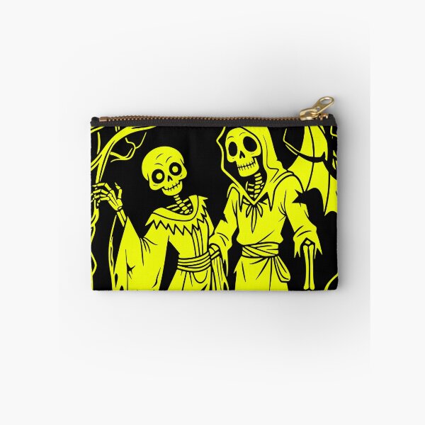 Item preview, Gothic Skeleton Couple Illustration – Neon Yellow Horror Art designed and sold by Arbortising.