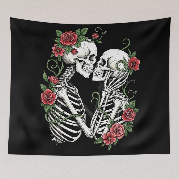 Item preview, Skeleton Lovers with Roses designed and sold by Thunderbelts.