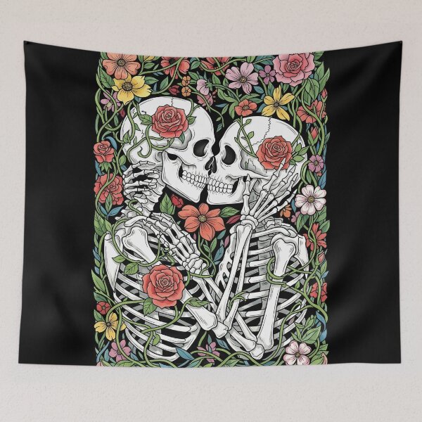 Item preview, Eternal Skeleton Lovers in Bloom designed and sold by Thunderbelts.