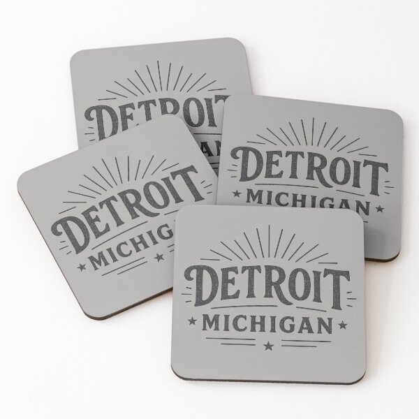 Item preview, Detroit Michigan Vintage Black Typography Sunburst Design designed and sold by American Travels.