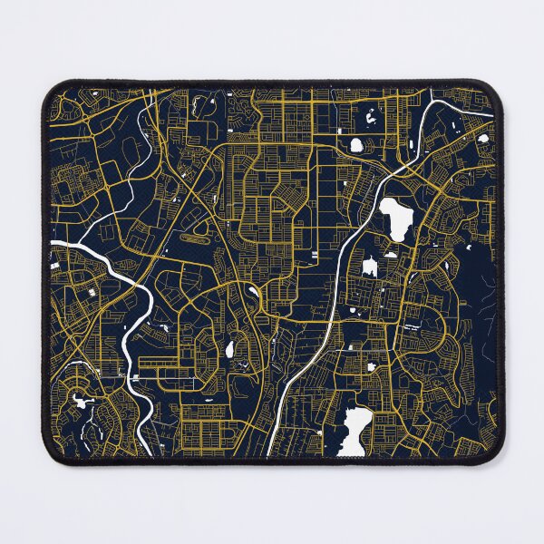 Item preview, Subang Jaya City Map of Malaysia - Gold Art Deco designed and sold by deMAP.