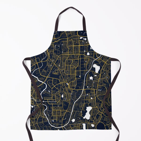 Item preview, Subang Jaya City Map of Malaysia - Gold Art Deco designed and sold by deMAP.