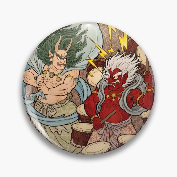 Item preview, Art Nouveau Fujin & Raijin – Tempest and Thunder Spirits designed and sold by Atelier Jin.