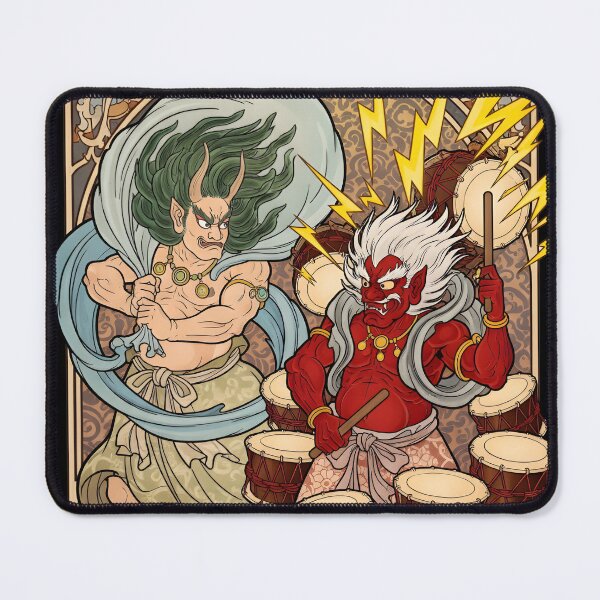 Item preview, Art Nouveau Fujin & Raijin – Tempest and Thunder Spirits designed and sold by Atelier Jin.